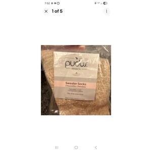 NWT‎ Pudus Sweater Socks Womens Shoe Size 6-10 Beige New In Bag
